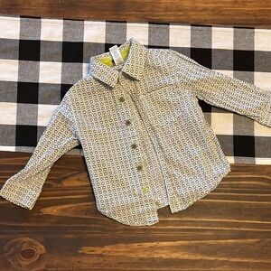 Tea collection Patterned button down shirt 18 24 months